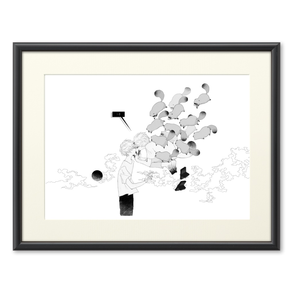 複製画「たぬき」