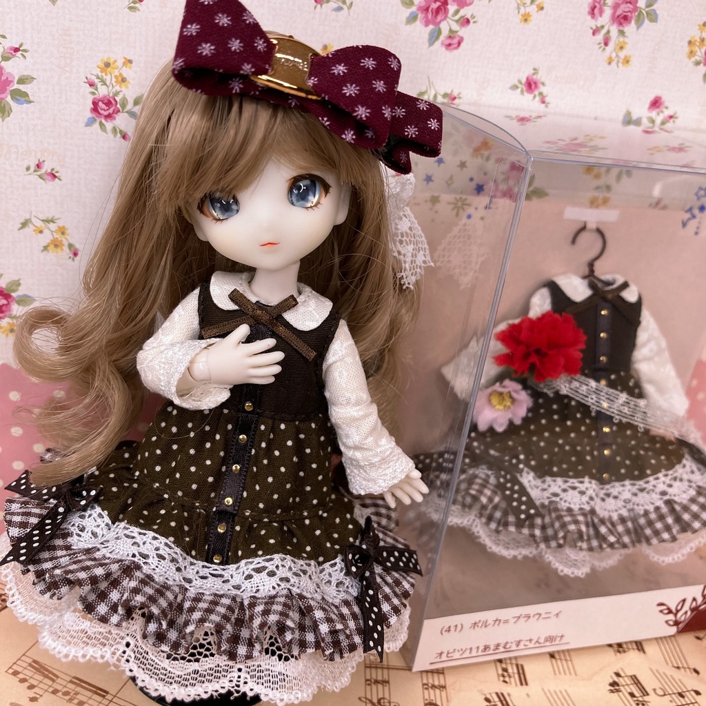 ポルカ=ブラウニィ ワンピース / オビツ11サイズ