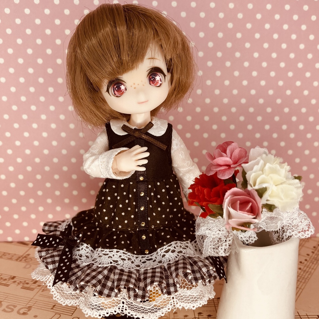 ポルカ=ブラウニィ ワンピース / オビツ11サイズ