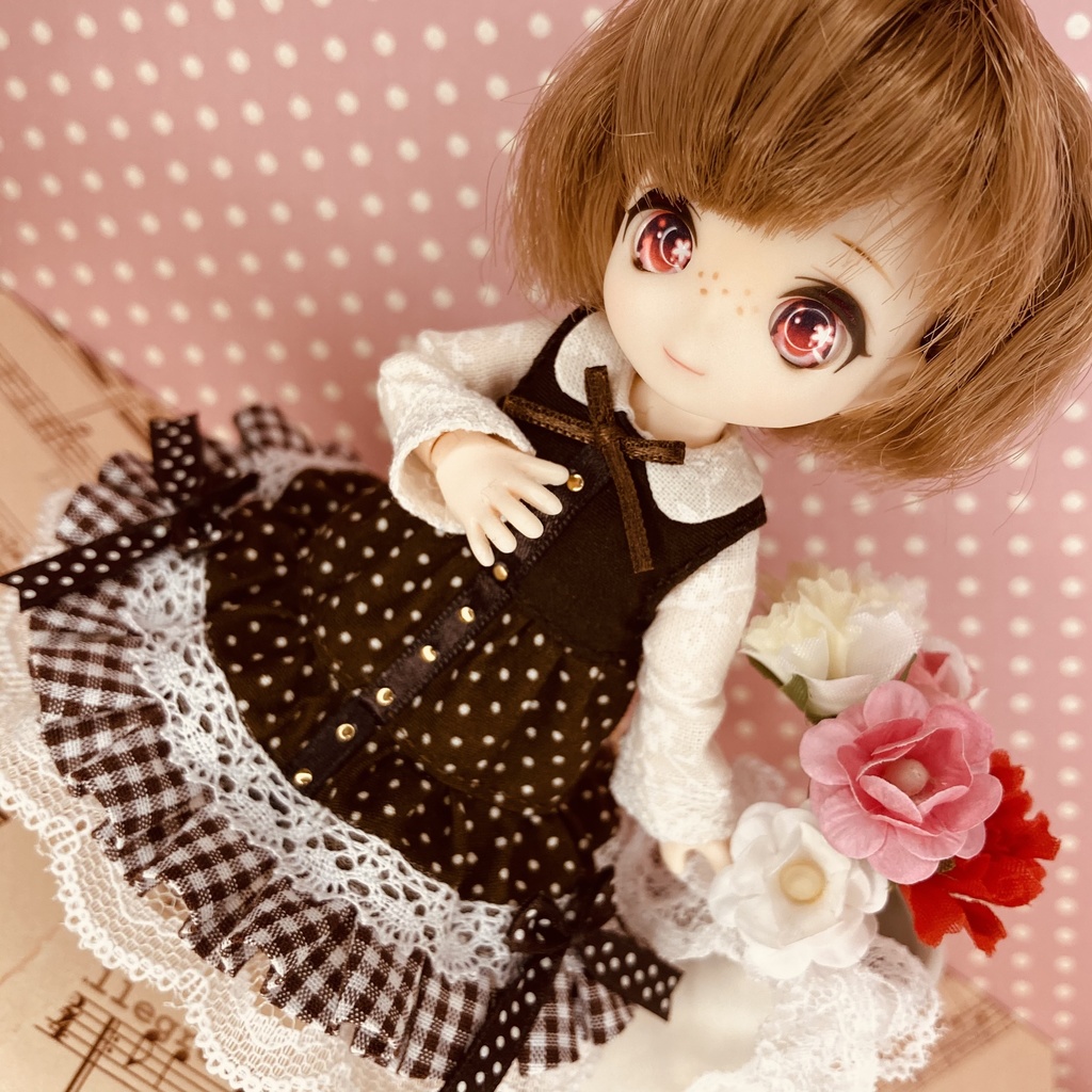 ポルカ=ブラウニィ ワンピース / オビツ11サイズ