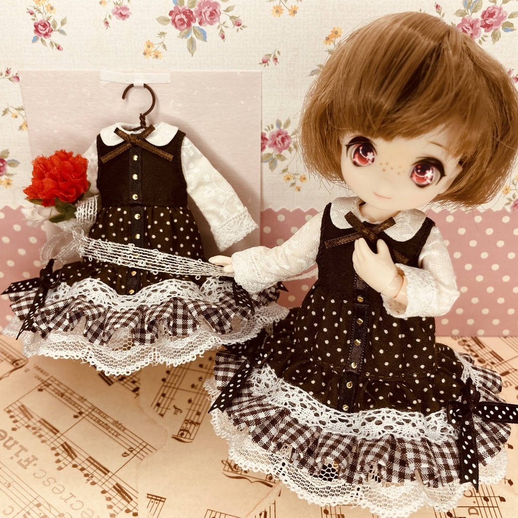 ポルカ=ブラウニィ ワンピース / オビツ11サイズ