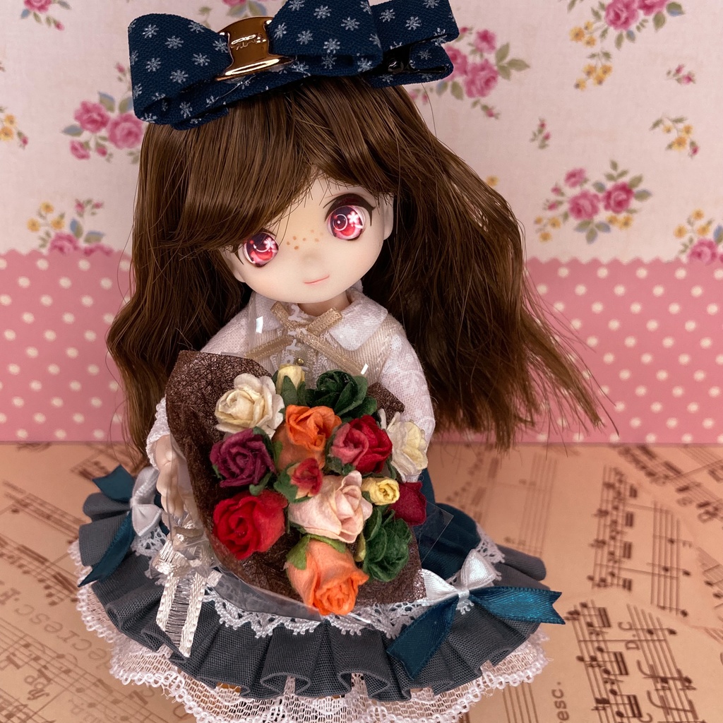 エメラルドブルー ワンピース / オビツ11サイズ