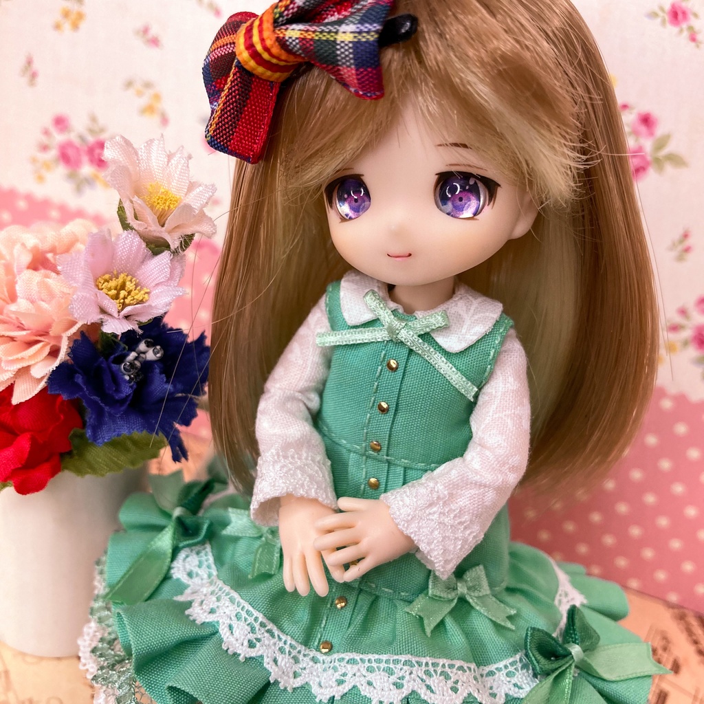 ミント ワンピース / オビツ11サイズ