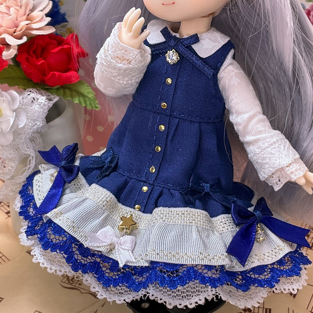 コバルトブルー ワンピース / オビツ11サイズ