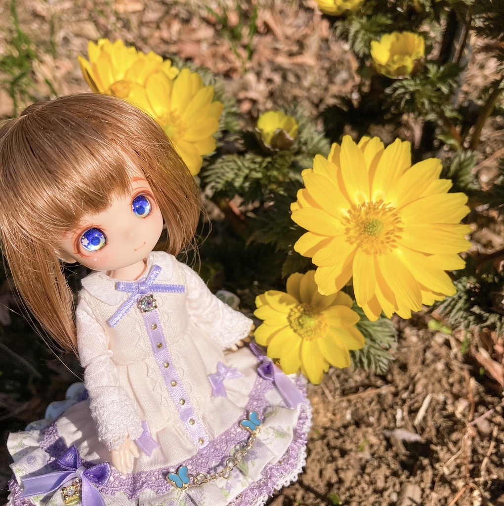 春の紫 ワンピース / オビツ11サイズ