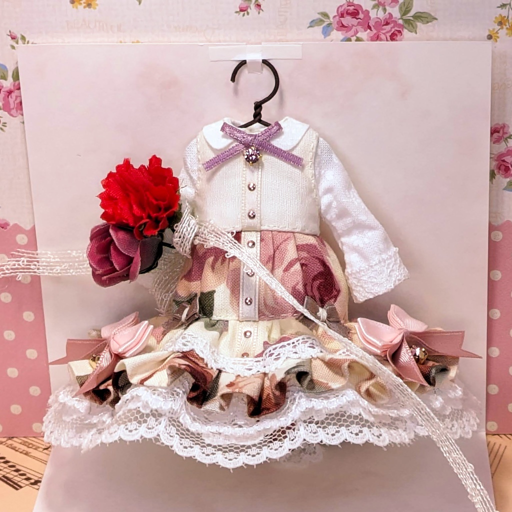 ノエル・ローズ(ピンク) ワンピース / オビツ11サイズ