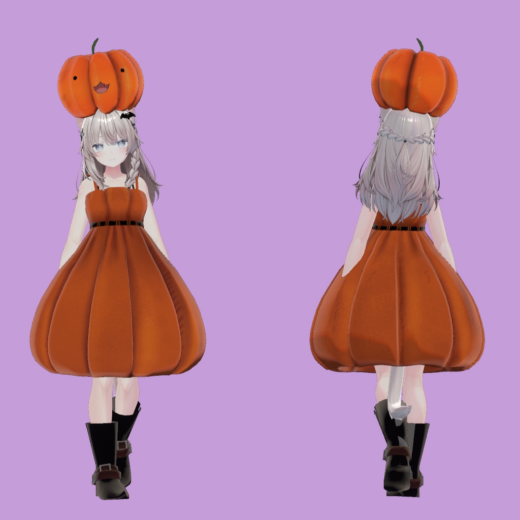 【リィ・きなこ・しなの・まめひなた・マヌカ】ハロウィン衣装「パンプキンドレス」