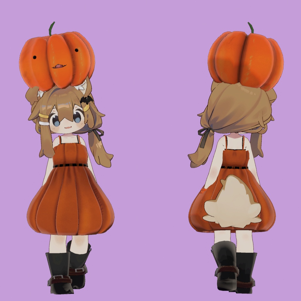 【リィ・きなこ・しなの・まめひなた・マヌカ】ハロウィン衣装「パンプキンドレス」