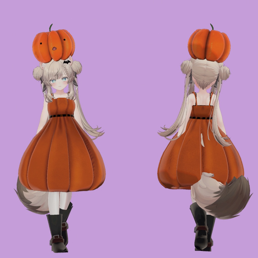 【リィ・きなこ・しなの・まめひなた・マヌカ】ハロウィン衣装「パンプキンドレス」