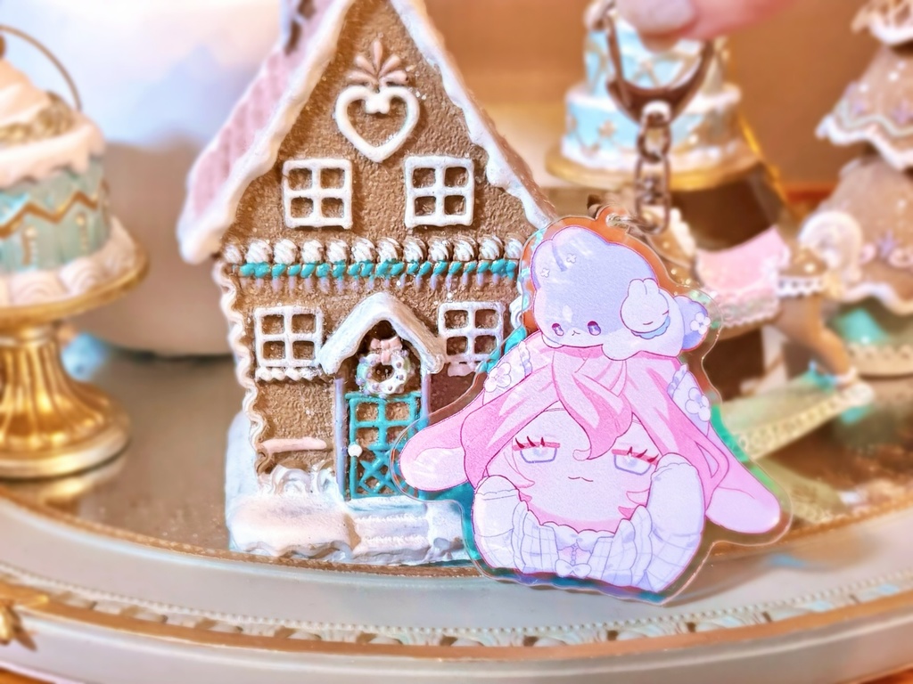 綜花ともちうさオーロラアクキー【BOOTHオンデマンド販売】