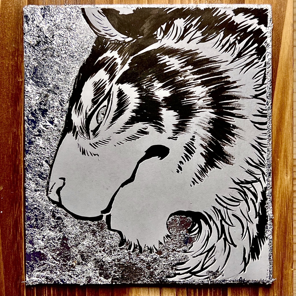 銀虎 ミニ色紙