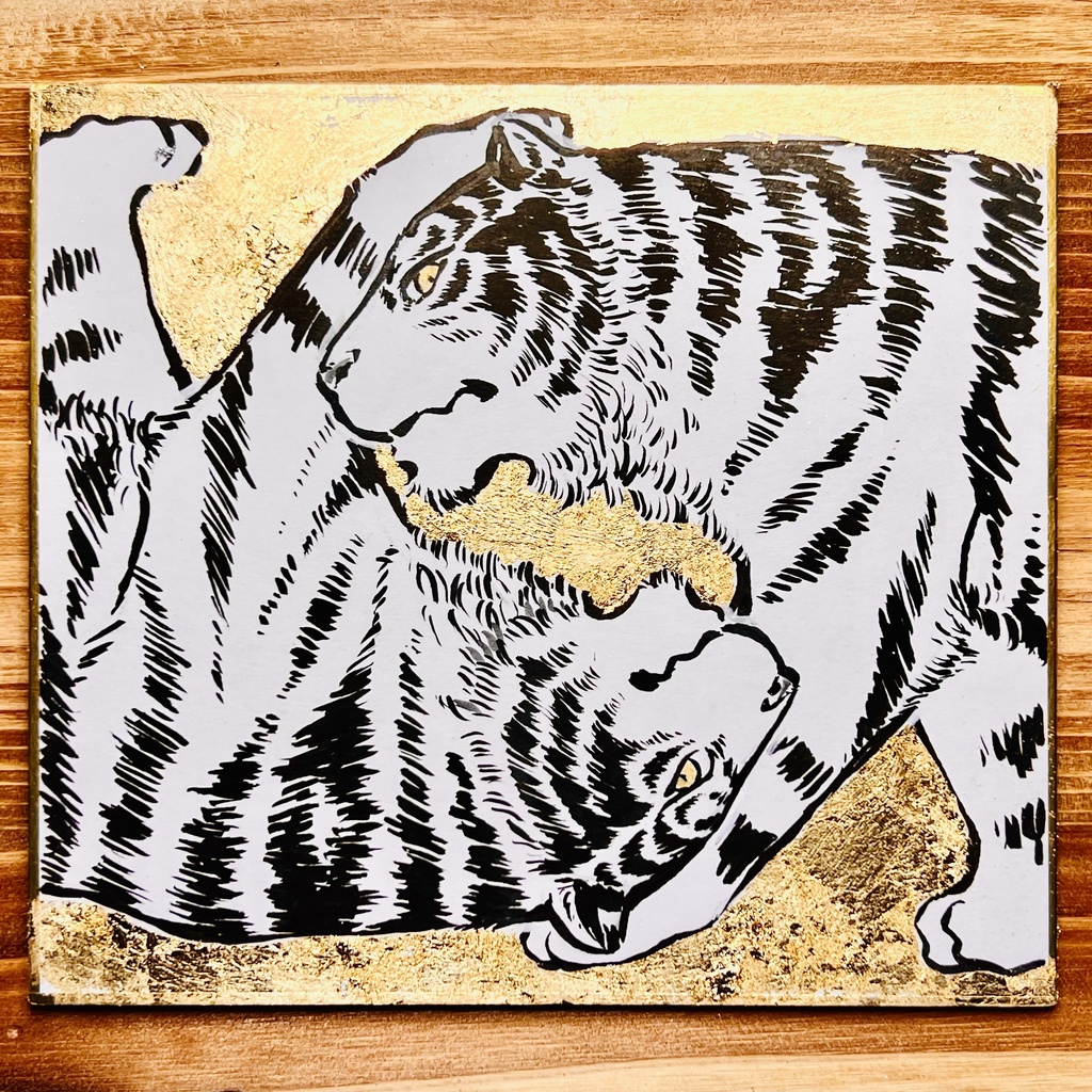 虎 ミニ色紙