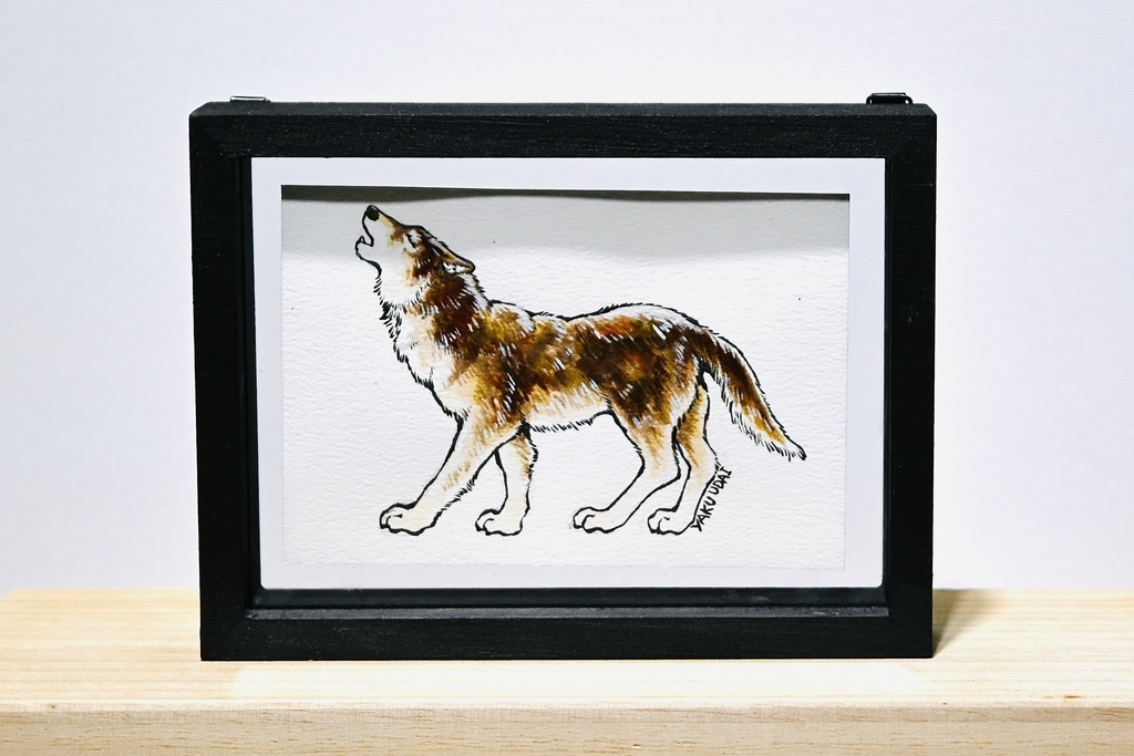 OOKAMI sticker 原画ーBrown Wolf