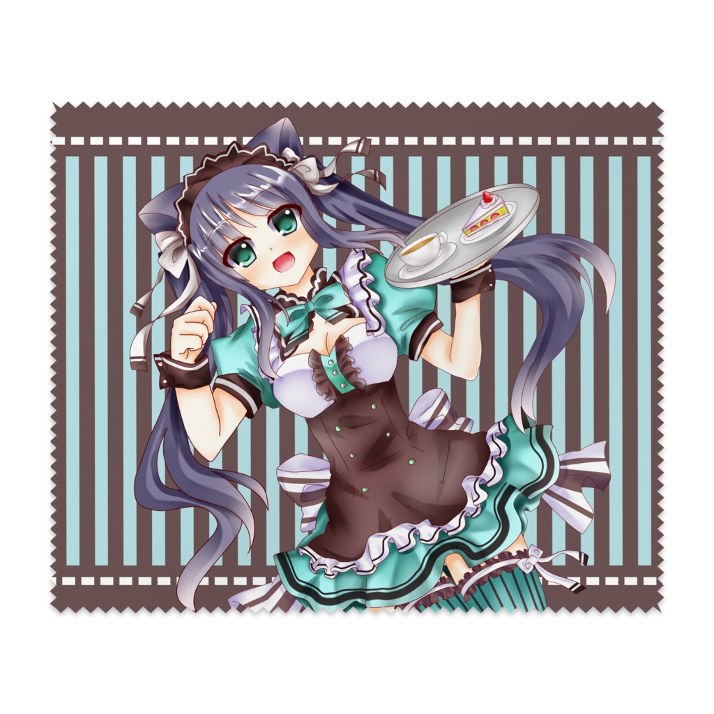 ねこみみメイド メガネ拭き 【BLUE】