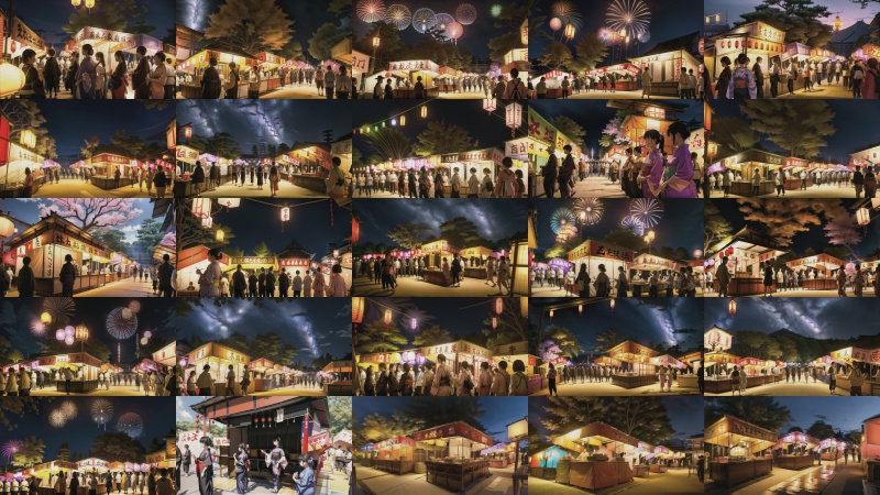 【#商用利用可能】AI背景イラスト お祭り【50種類】