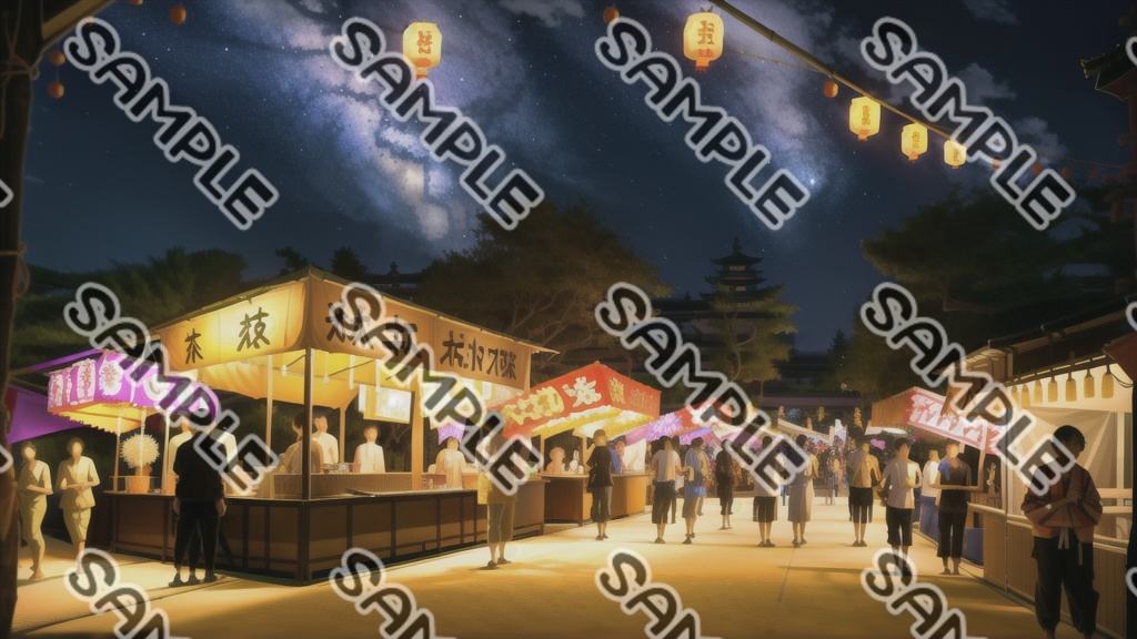 【#商用利用可能】AI背景イラスト お祭り【50種類】