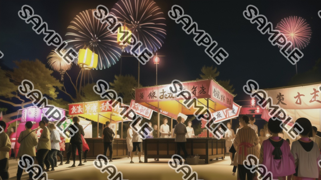 【#商用利用可能】AI背景イラスト お祭り【50種類】