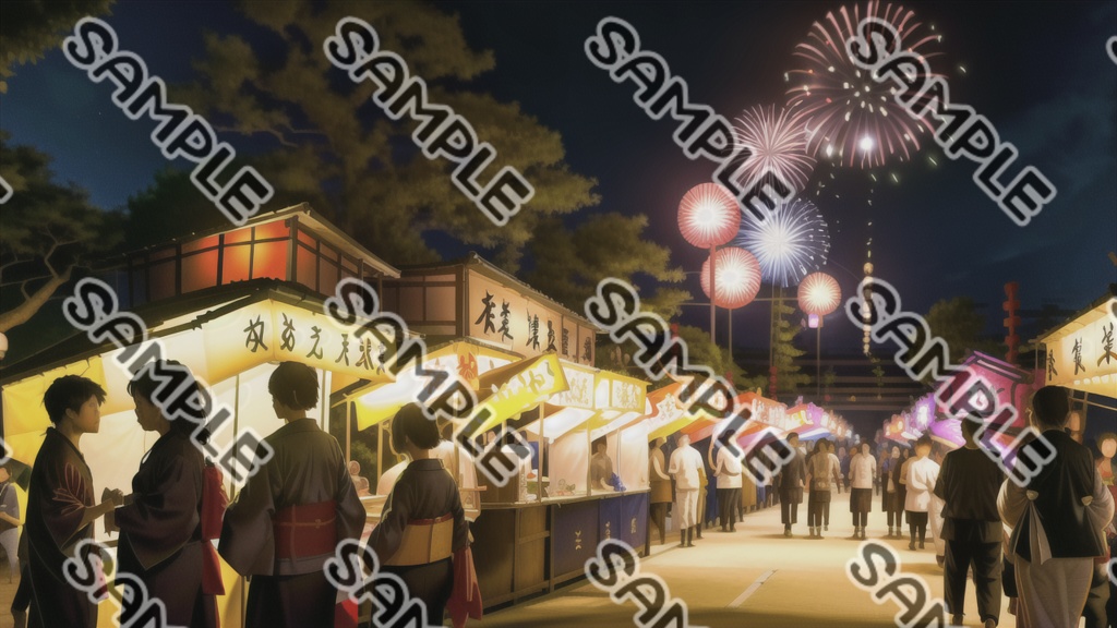 【#商用利用可能】AI背景イラスト お祭り【50種類】
