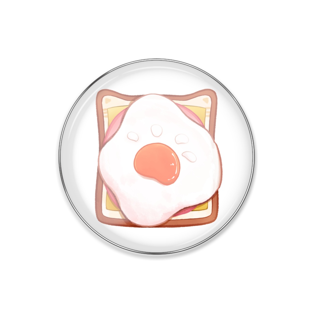 ねこ風トースト ピンバッジ