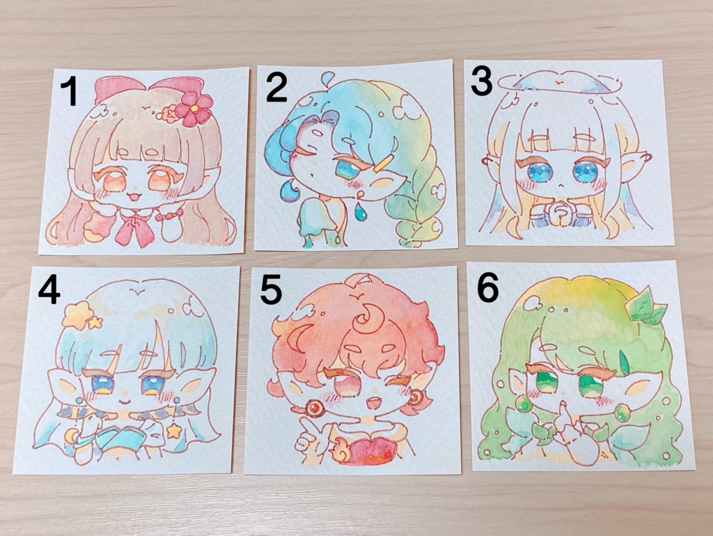 水彩ミニミニ原画 妖精たち