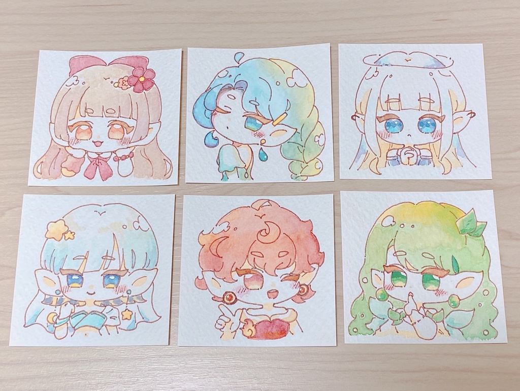水彩ミニミニ原画 妖精たち