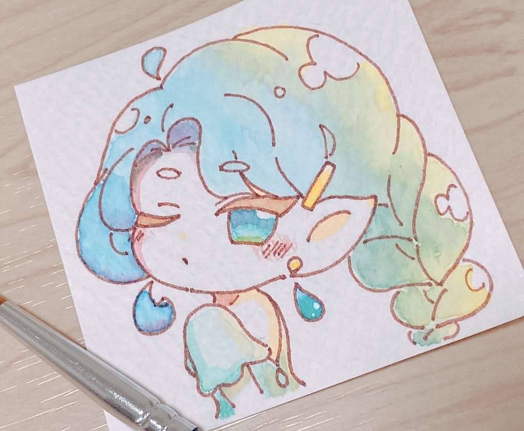 水彩ミニミニ原画 妖精たち