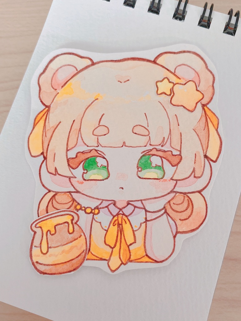 【ミニ原画】くまの女の子 ダイカット
