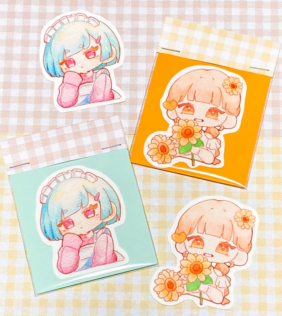 水彩ステッカー 創作女子