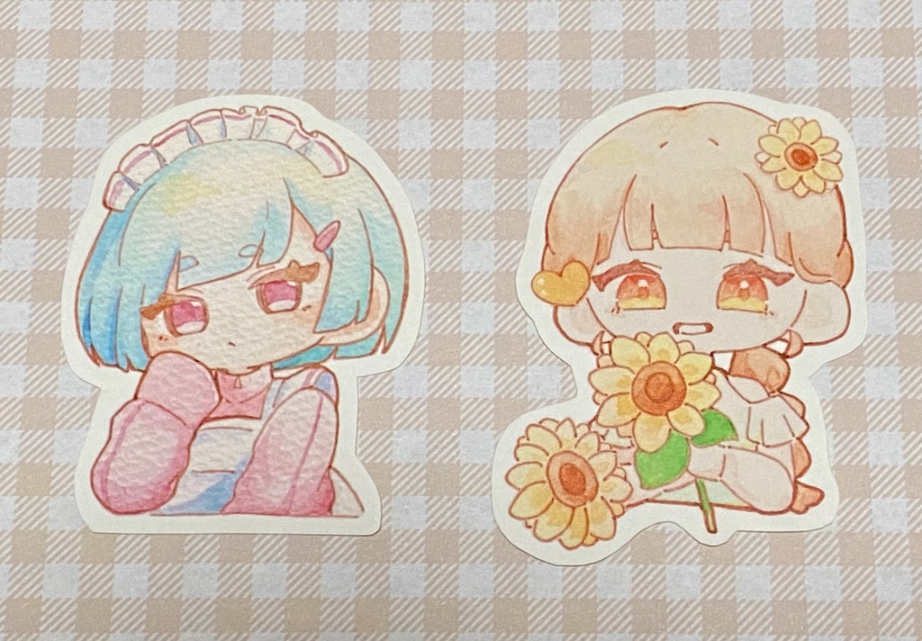 水彩ステッカー 創作女子