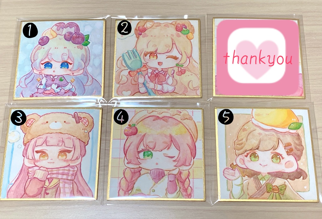 豆色紙 スイーツガール 透明水彩