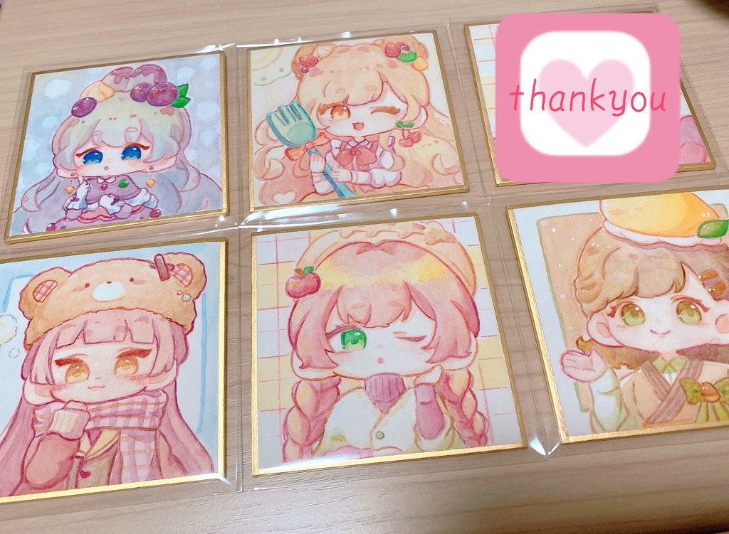 豆色紙 スイーツガール 透明水彩