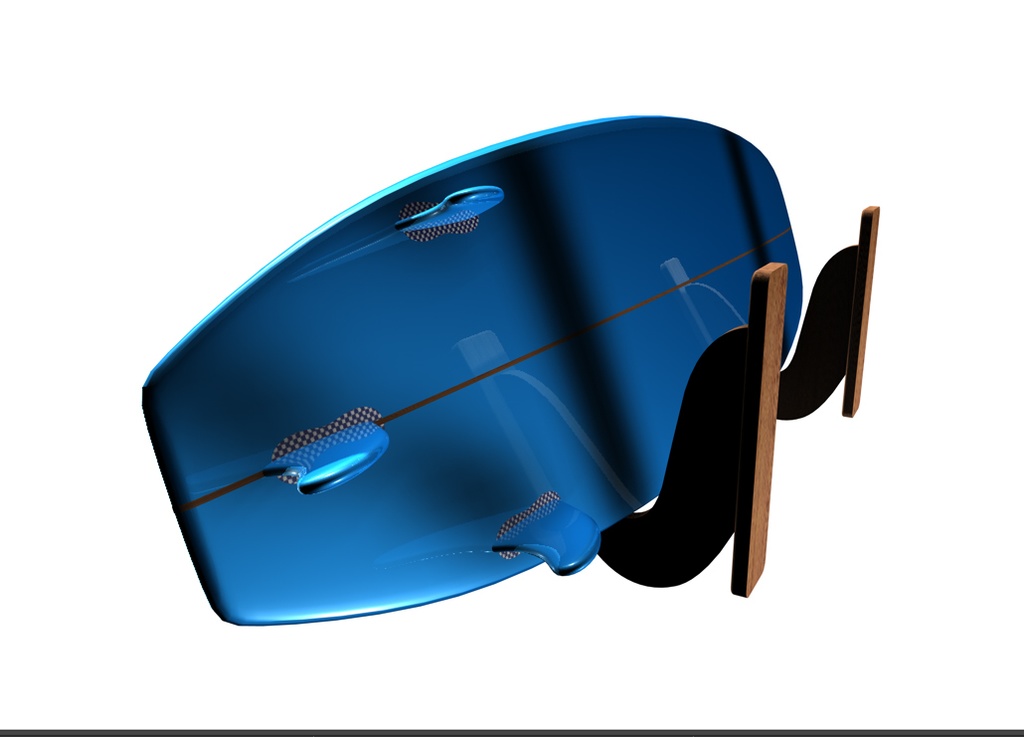 ショートボード壁掛けラック付き 3D DATA ダウンロード販売