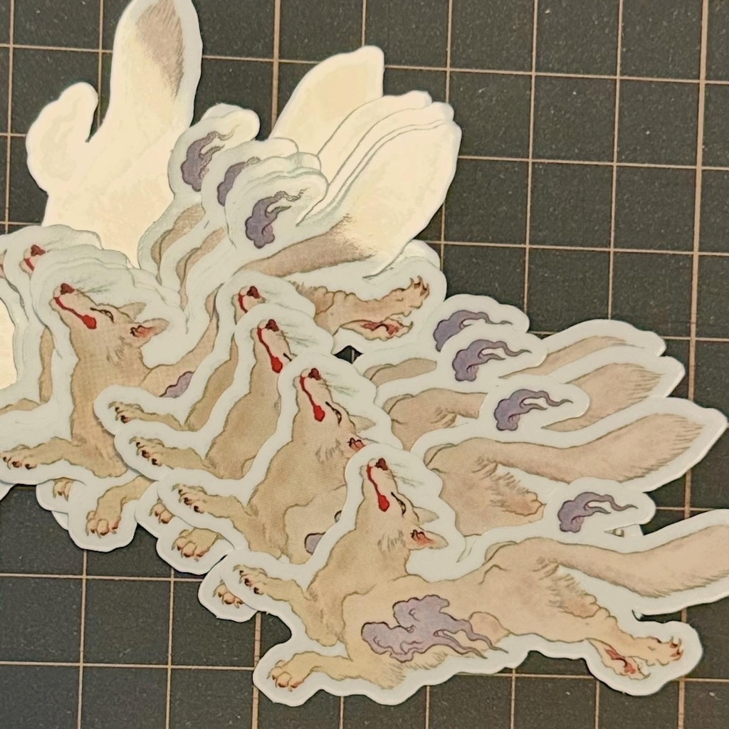 白狐ステッカー