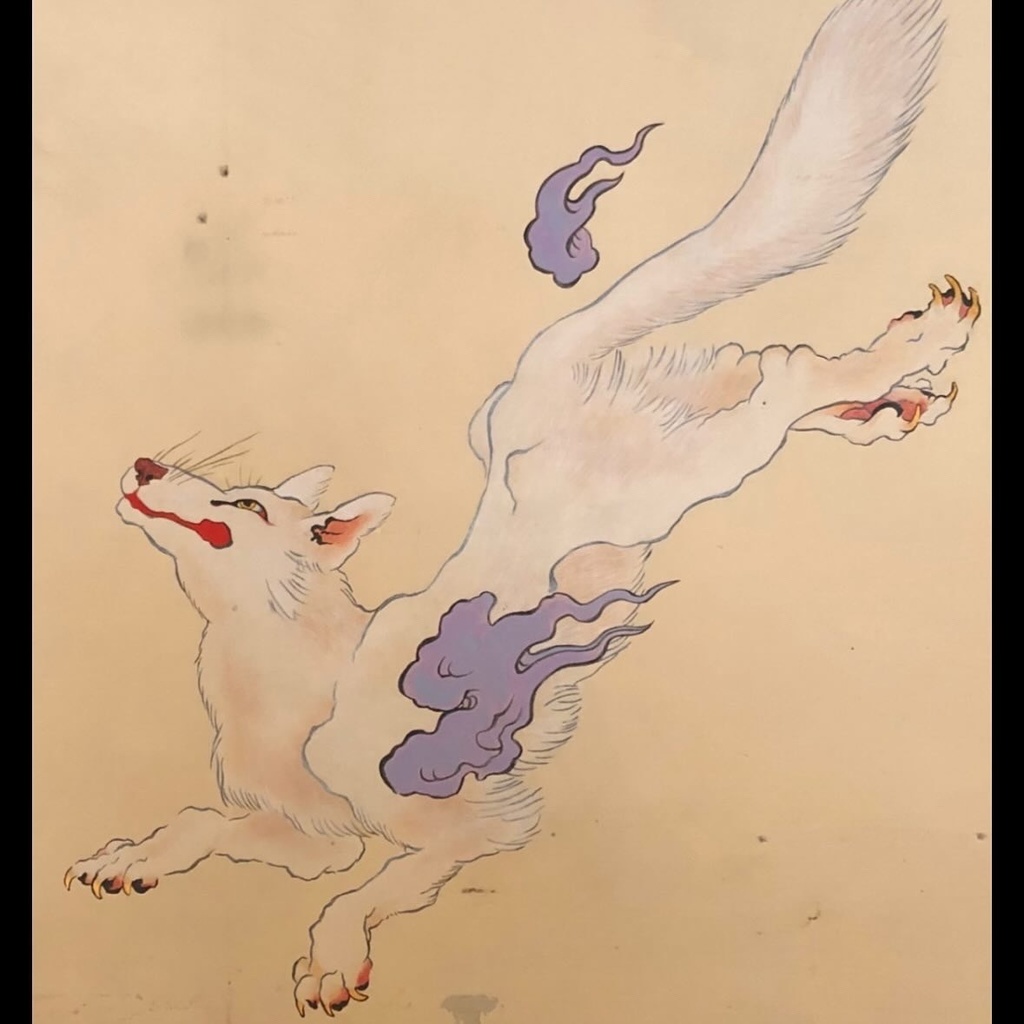 白狐ステッカー