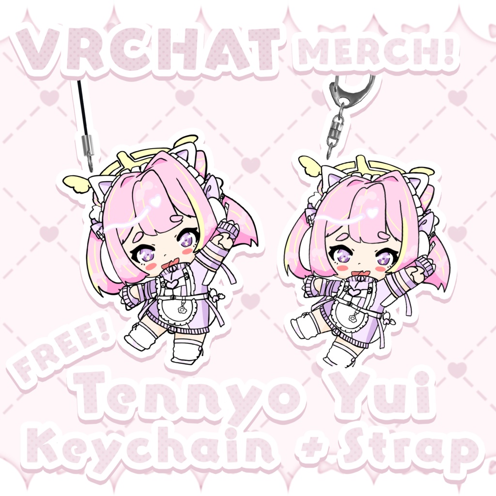 FREE Tennyo Yui VRChat KEYCHAIN - PHONE STRAP / 無料 キーホルダー - 携帯ストラップVRCHAT