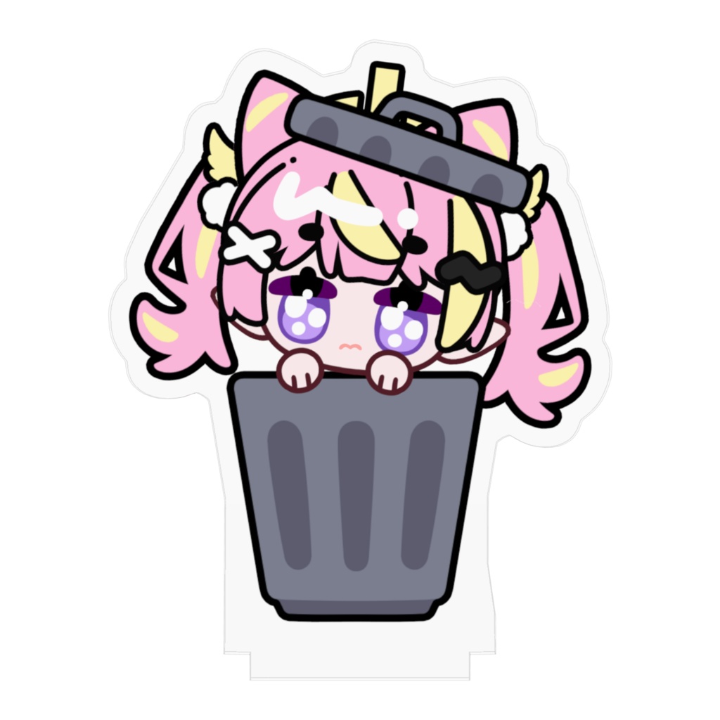 5.5周年記念イベントのグッズ - 天女ゆい ゴミ箱アクリルフィギュアスタンド