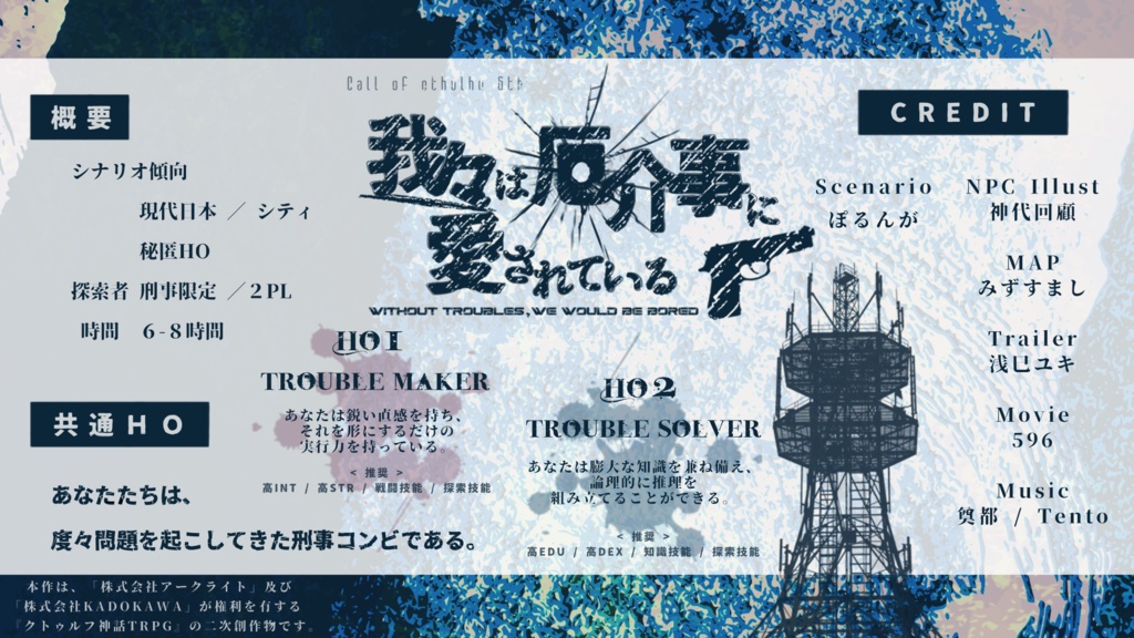 【CoC6th】 我々は厄介事に愛されている