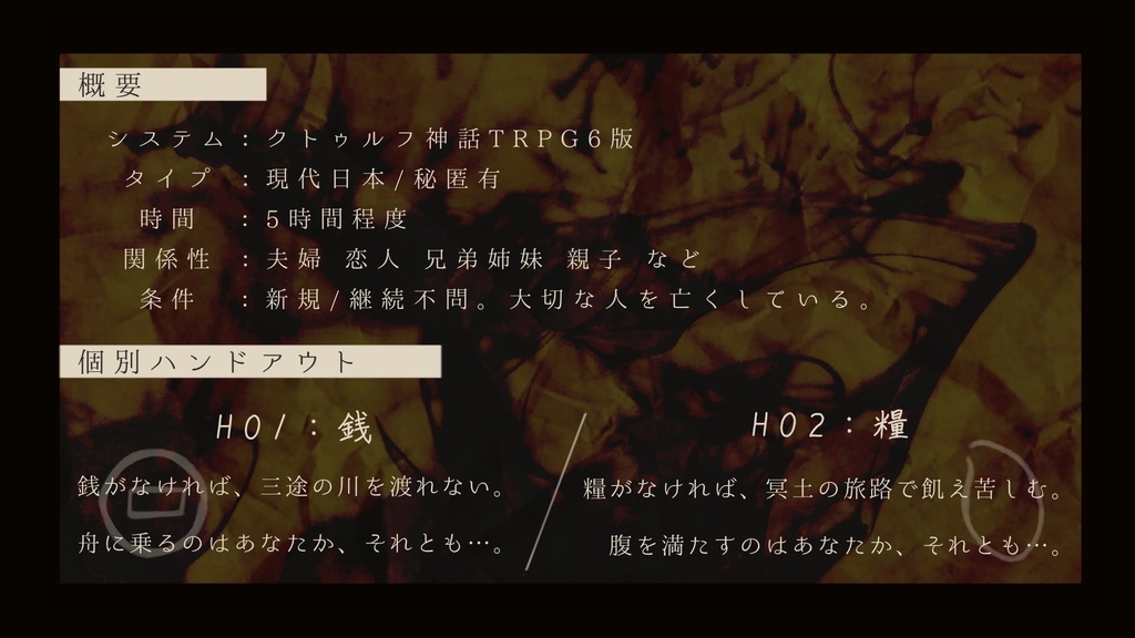 【CoC6th】柩と眠る #パラケルススの小瓶 【SPLL:E107594】