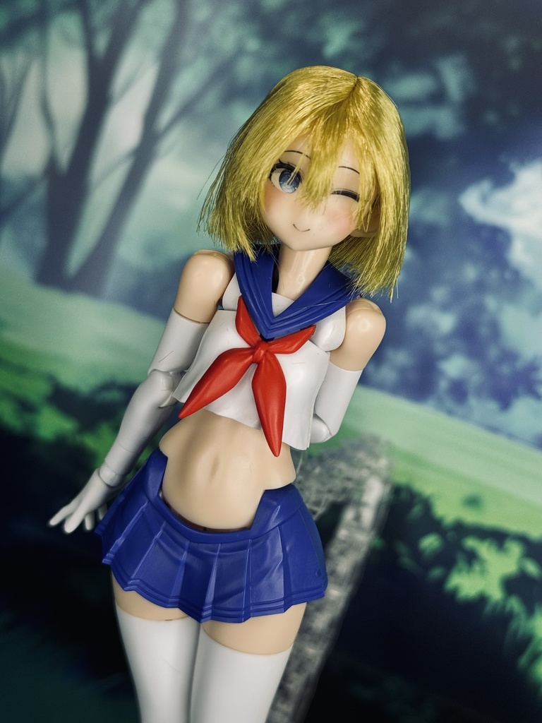 ベース一体化メガミデバイス用ウィッグ