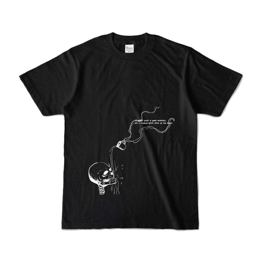 英字スカルTシャツ(黒)