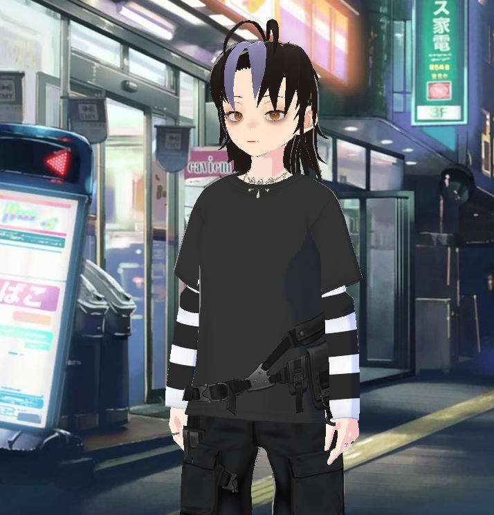 vroid model black hair girl female