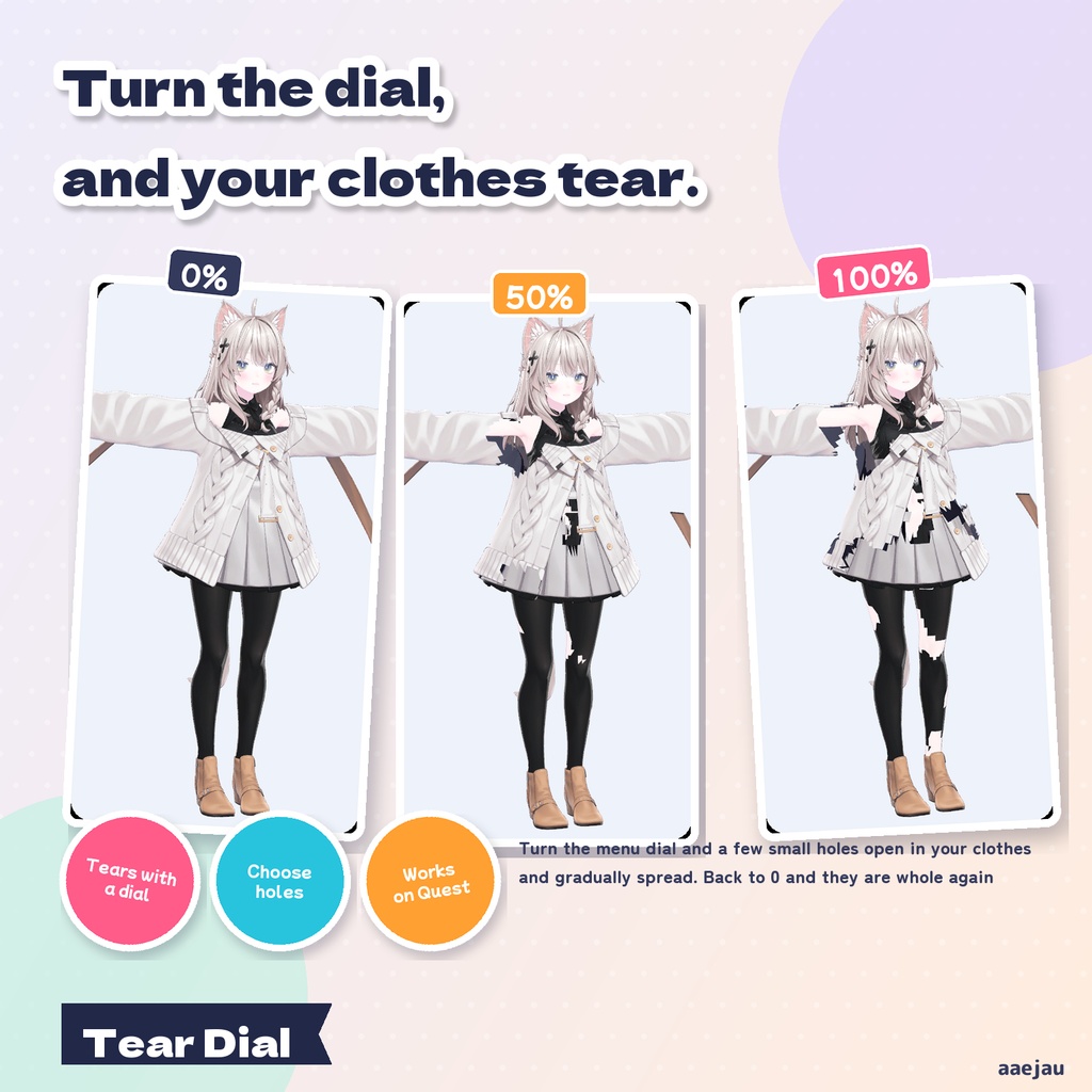 びりびりダイヤル - ダイヤルを回すと、服がだんだん破れていく【JA,EN,KO】
