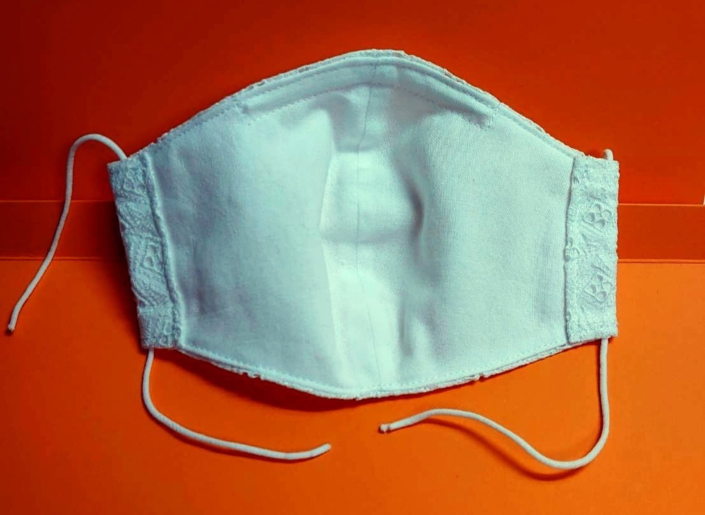 ハンドメイド 白レースマスク