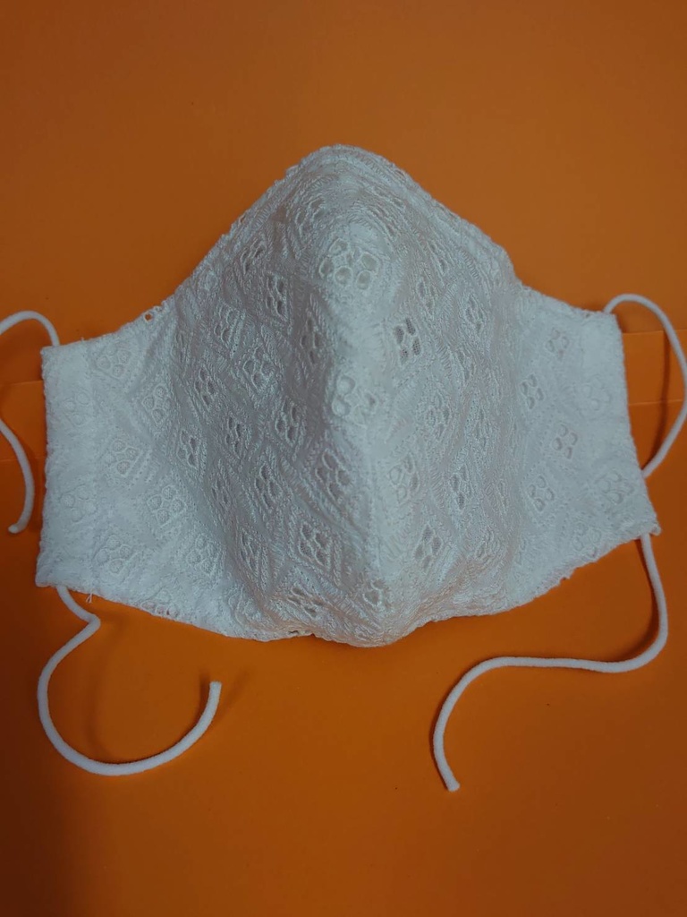 ハンドメイド 白レースマスク