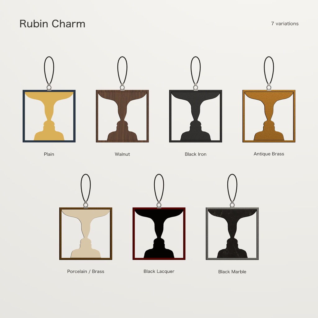【VRChat】Rubin Charm|表裏で形が変わる、ルビンの壺ストラップ