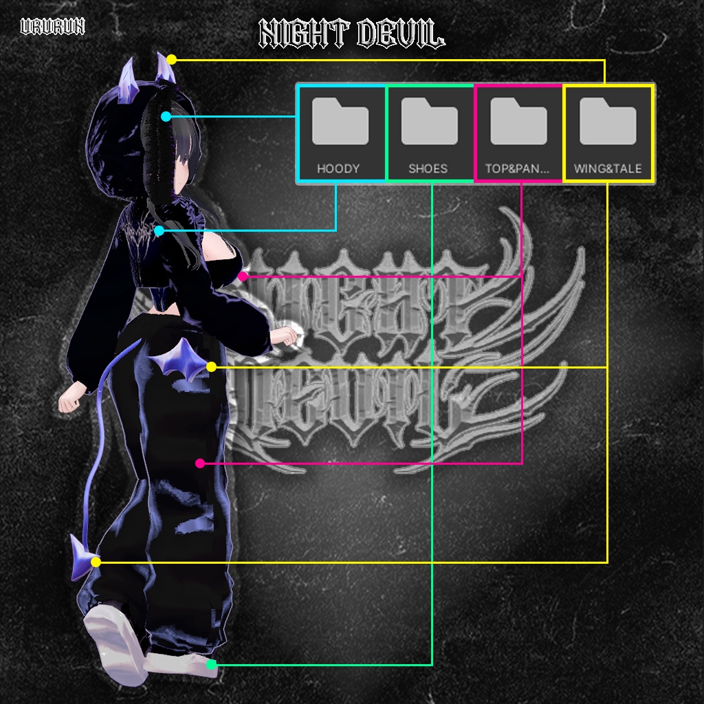 【8アバター対応】✶FuriFuri Night Devil✶😈 ふりふりナイトデビ 🖤