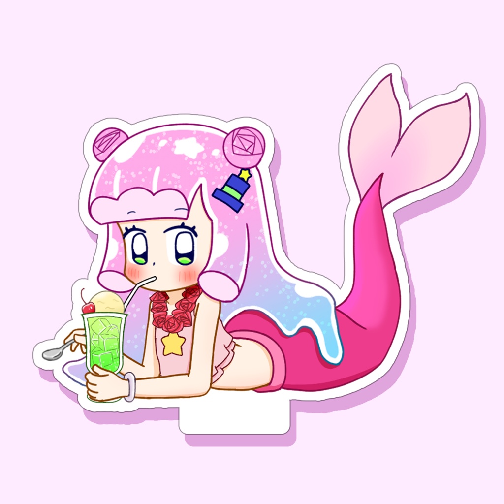 パレオの水着を着たマーメイドのかわいいぼく　アクリルスタンド