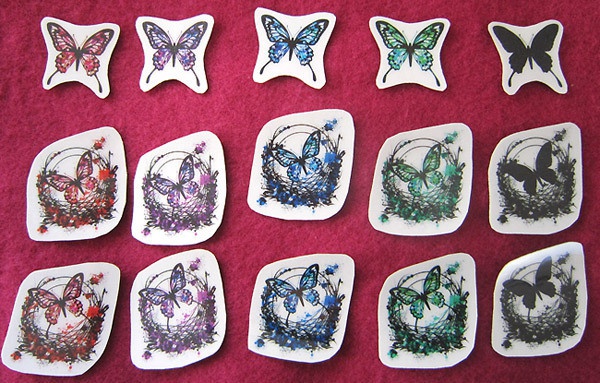 【受注生産】30枚:アゲハ蝶植物枠フレークシール