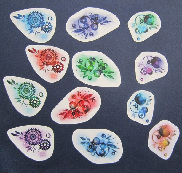 24枚:歯車&葉フレークシール