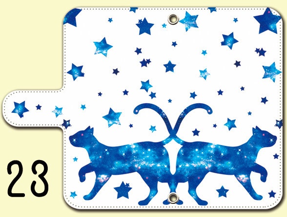 送料無料【両面(外内)印刷or内側白手帳型スマホケース カラバリ含50デザイン】受注生産